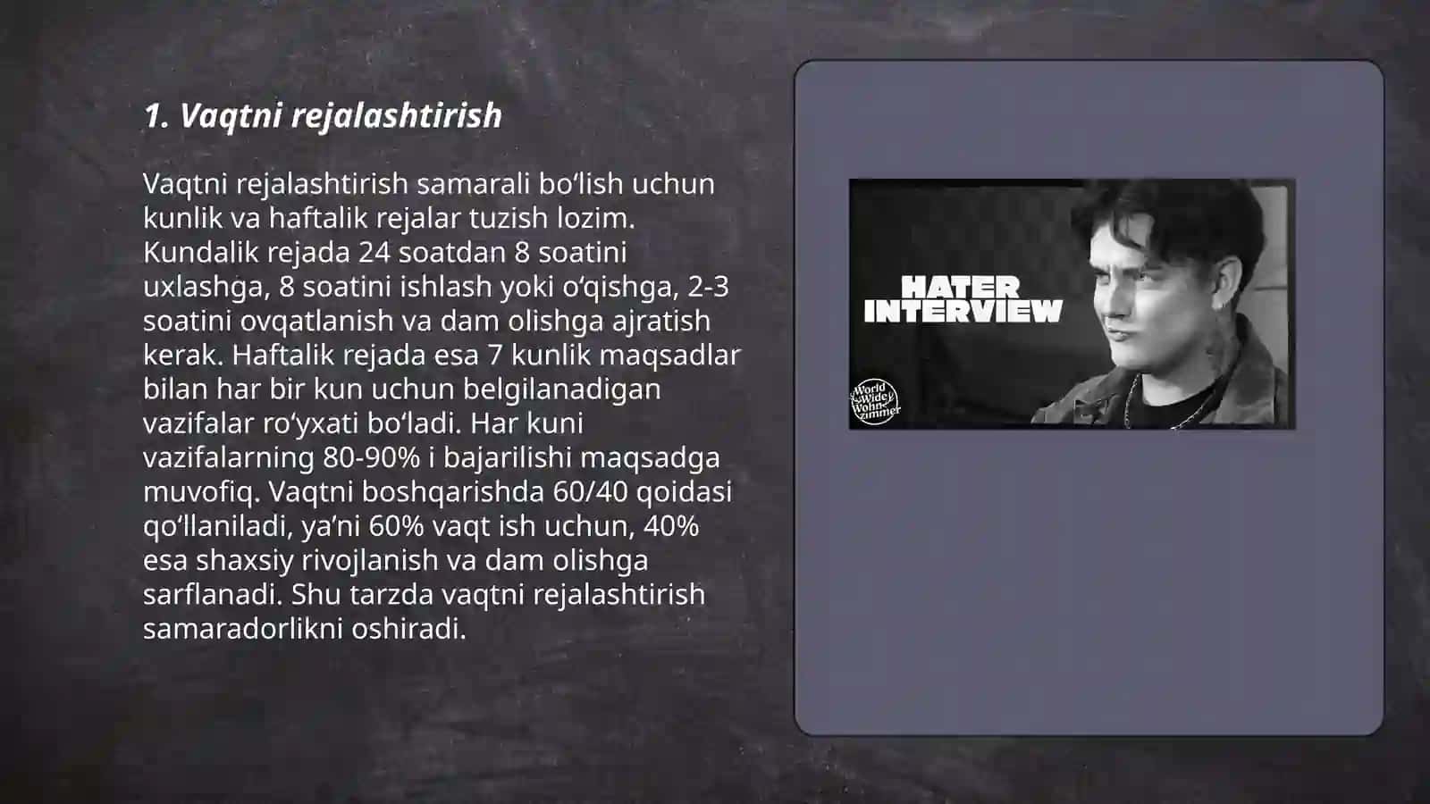 Vaqtdan unumli foydalanish 3