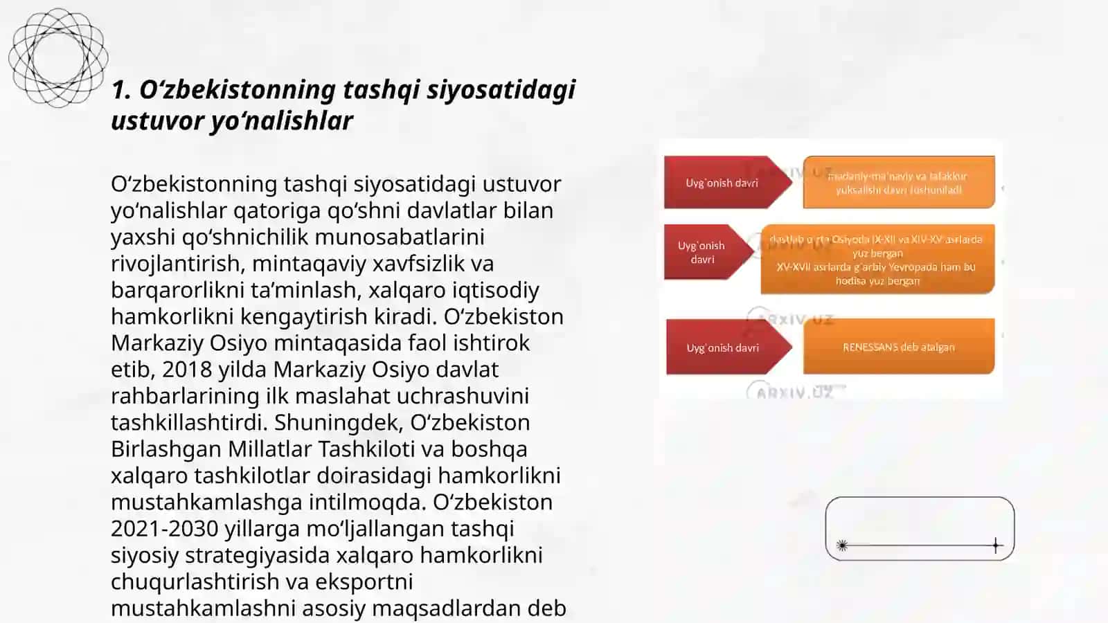 O‘zbekistonning tashqi siyosatidagi ustuvor yo‘nalishlar 3