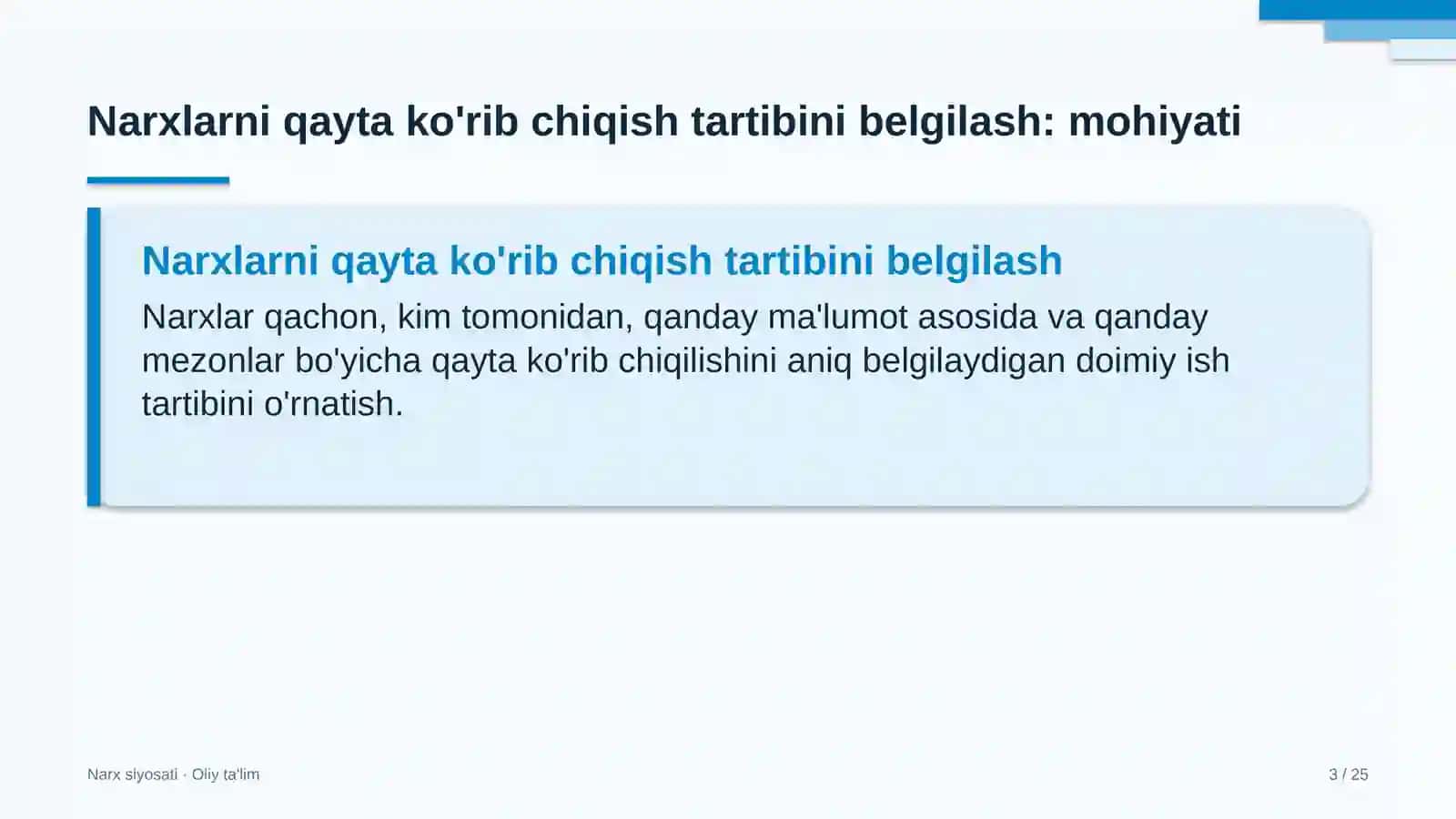 Chorvachilik xo'jaliklarida narxlarni qayta ko'rib chiqish tartibini belgilash 3