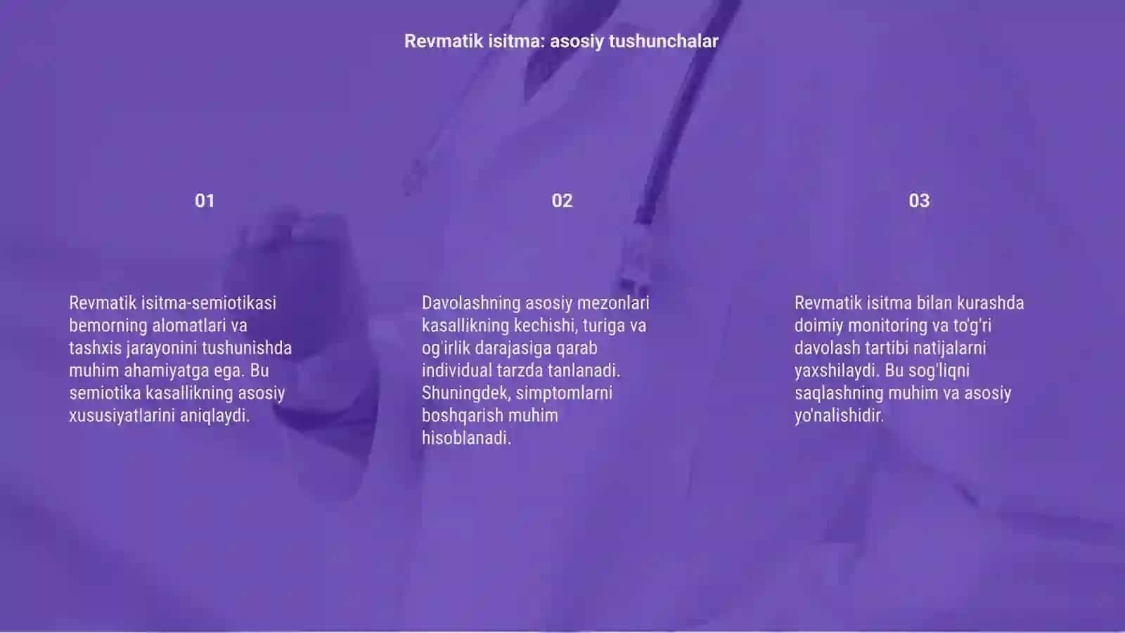 Revmatik isitma-semiotikasi, davolashning asosiy mezonlari 3