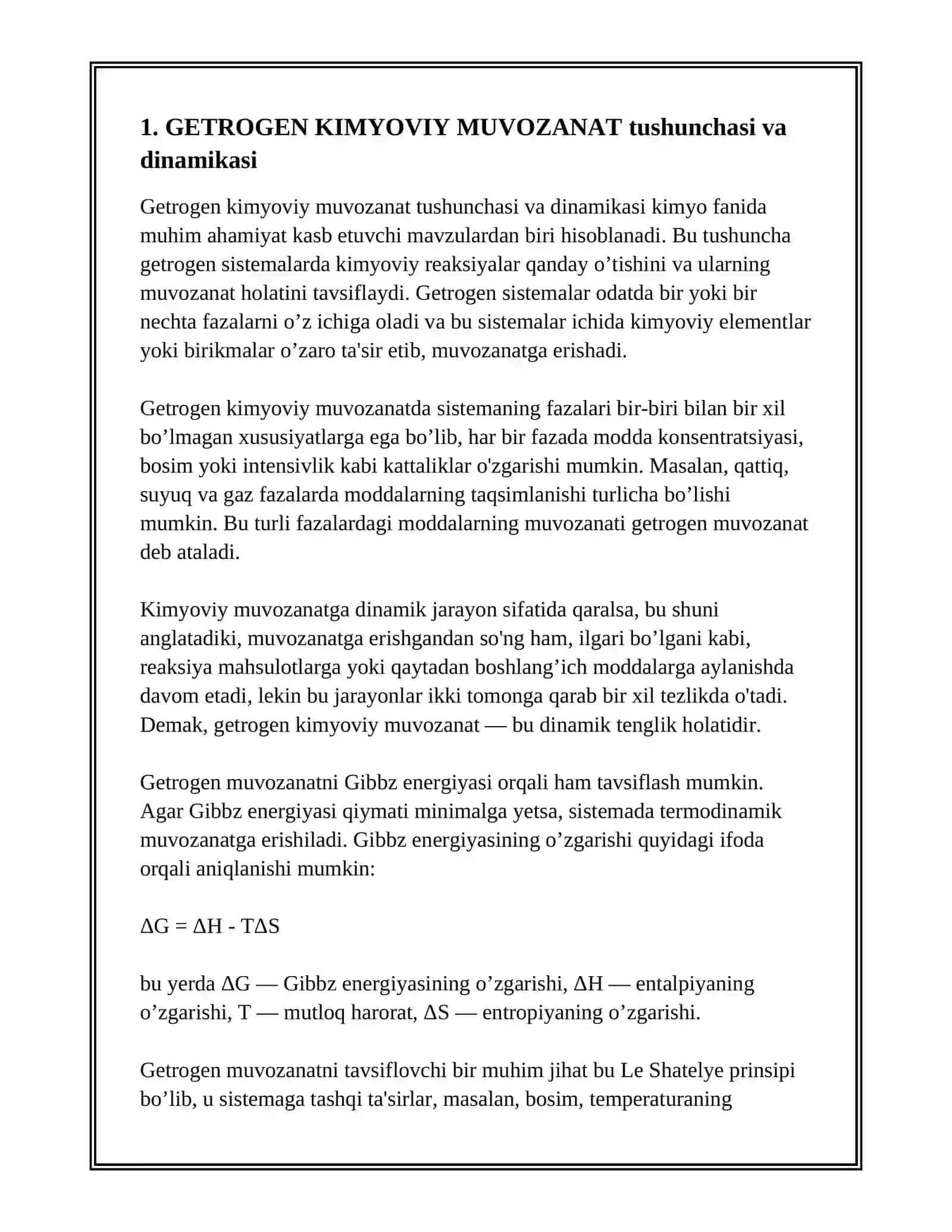 GETROGEN KIMYOVIY MUVOZANAT 3