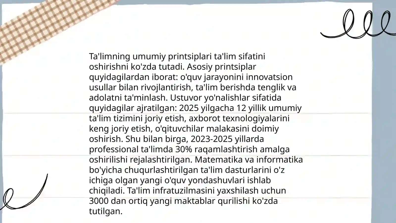 Òzbekiston Respublikasining "Ta'lim toğrisidagi"gi Qonun 3