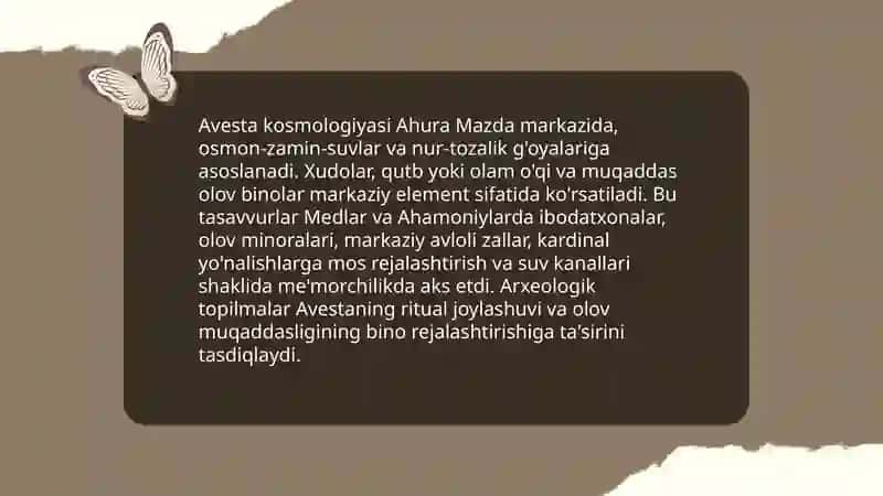 Avesto matnlari va ilk davlatlarda me'morchilik 3