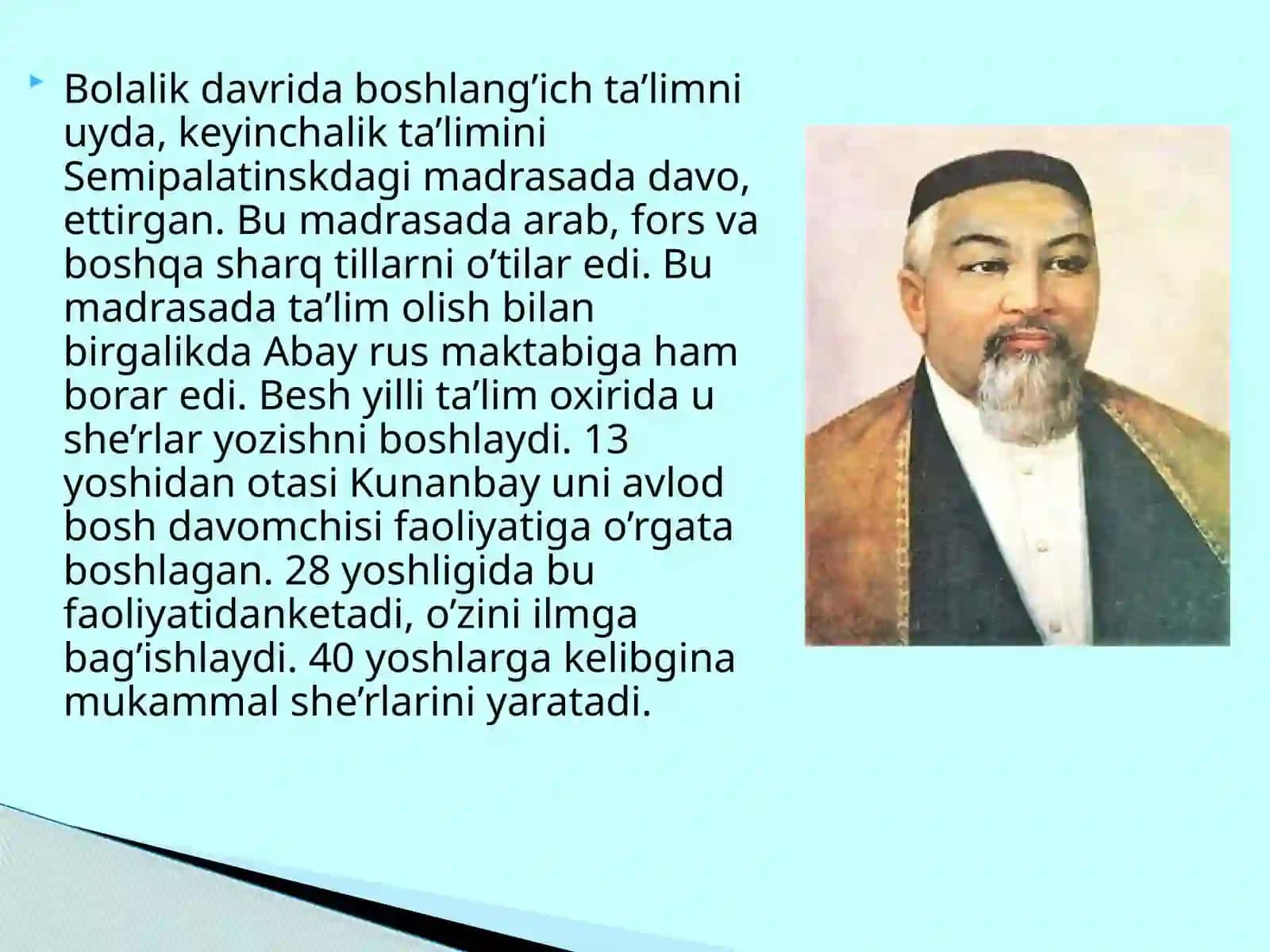 Abay Kunanbayev hayoti va ijodi 3