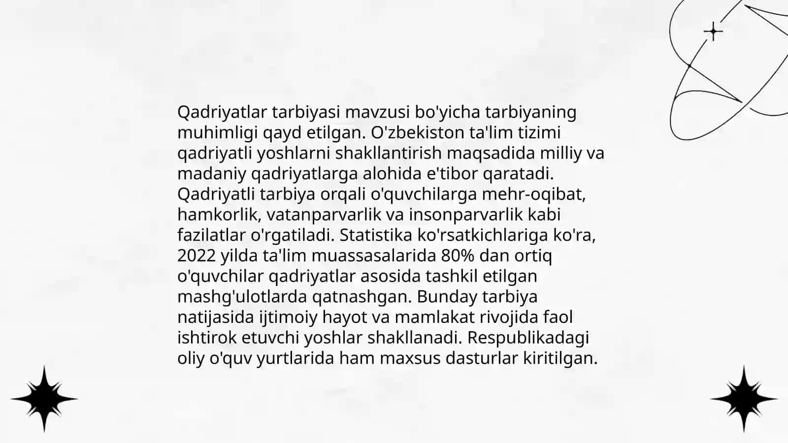 Qadriyatlar tarbiyasi 3