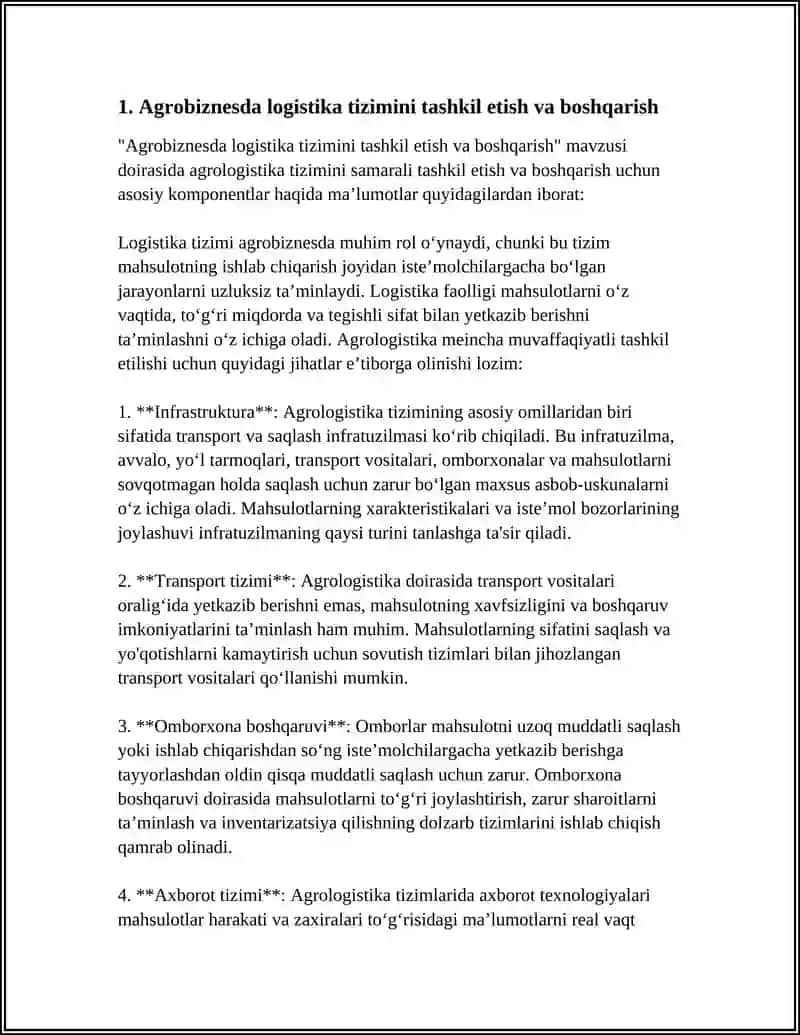 AGROBIZNESDA LOGISTIKA FAOLIYATINI TASHKIL ETISH 3