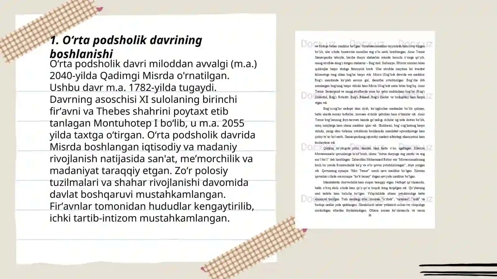 Oʻrta podsholik davrida misir davlatchiligining yuksalishi 3