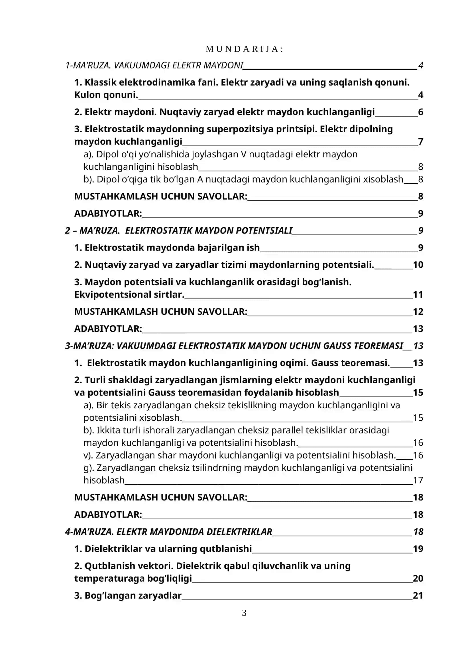 MUAMMOLI MA'RUZALAR MATNI 3