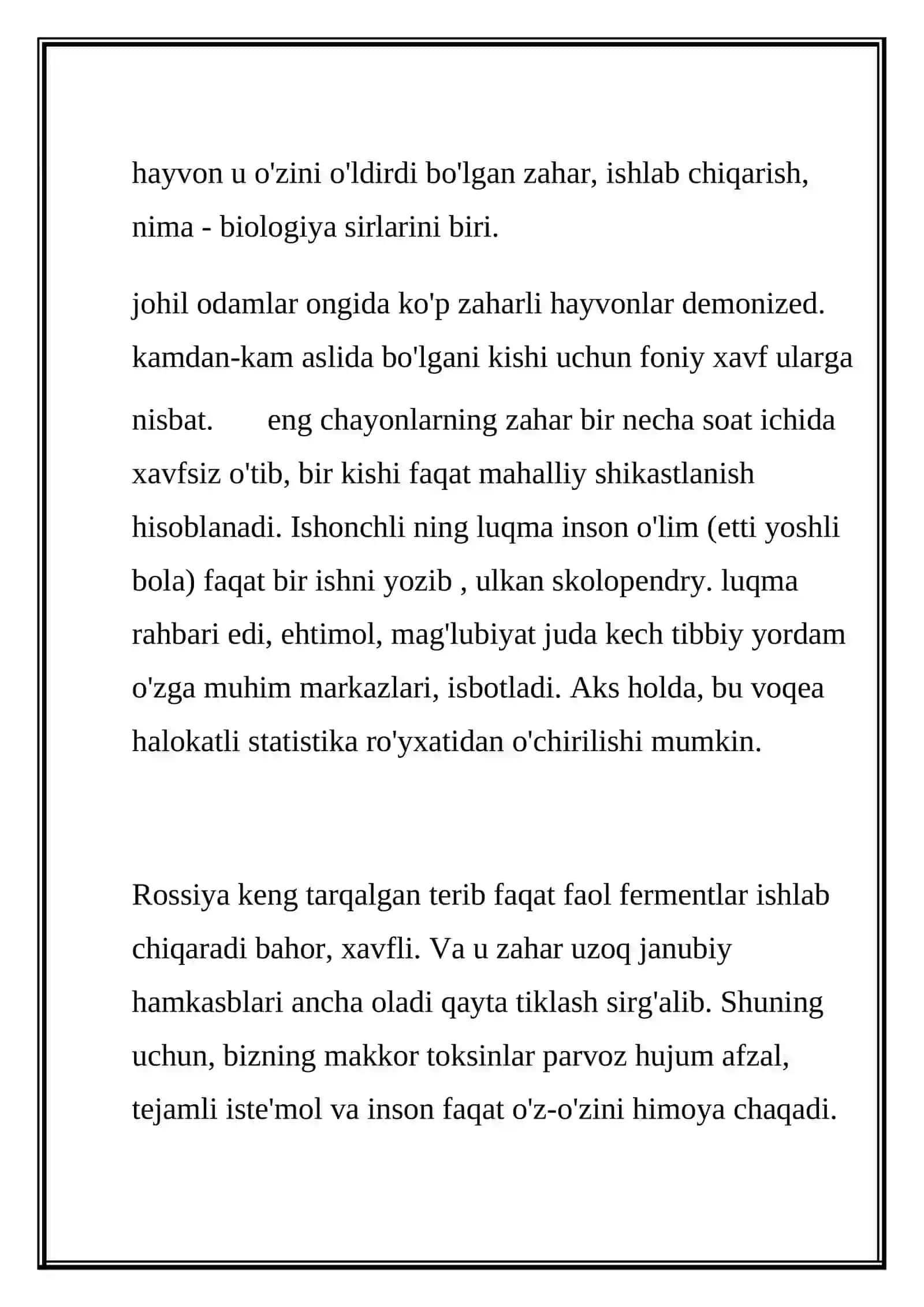 Zaharli Hayvonlar 3