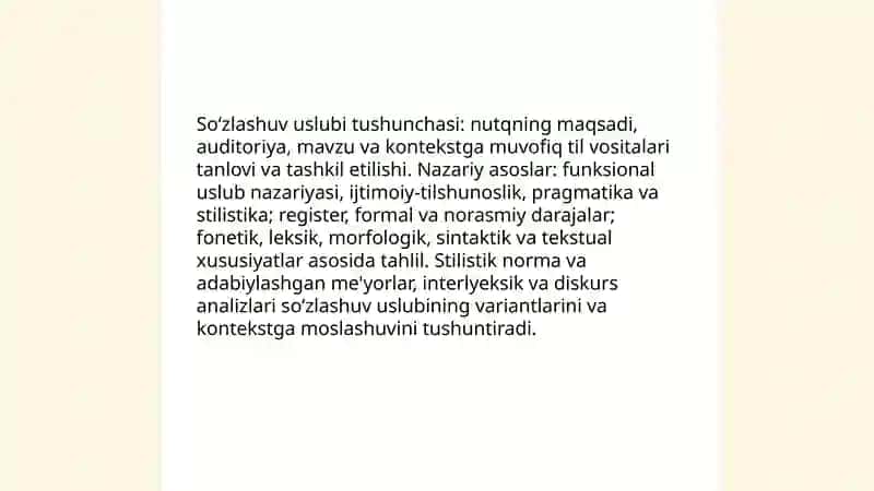 Soʻzlashuv Uslubi Hususiyatlarini O'rganish 3