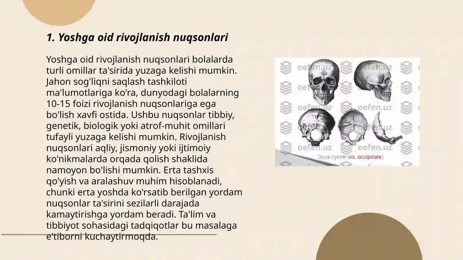 Yoshga oid rivojlanish nuqsonlari 3
