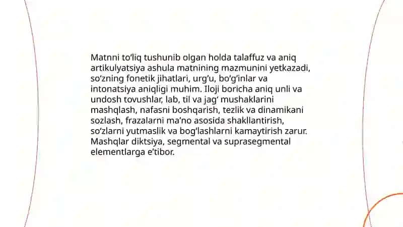 Ashulaning she’ri va musiqiy matinda aniq ijro etish 3