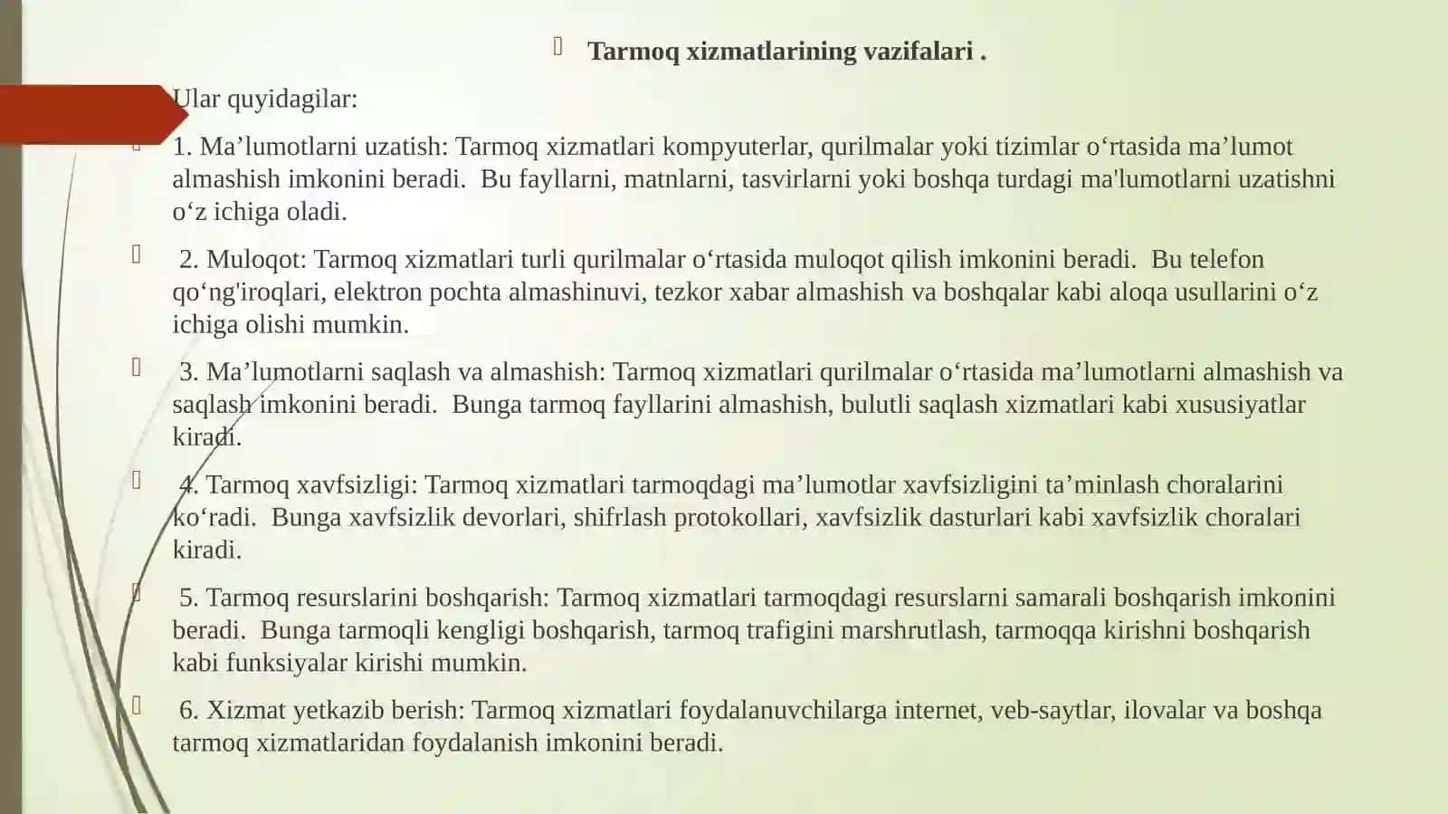Tarmoq Xizmatlari 3