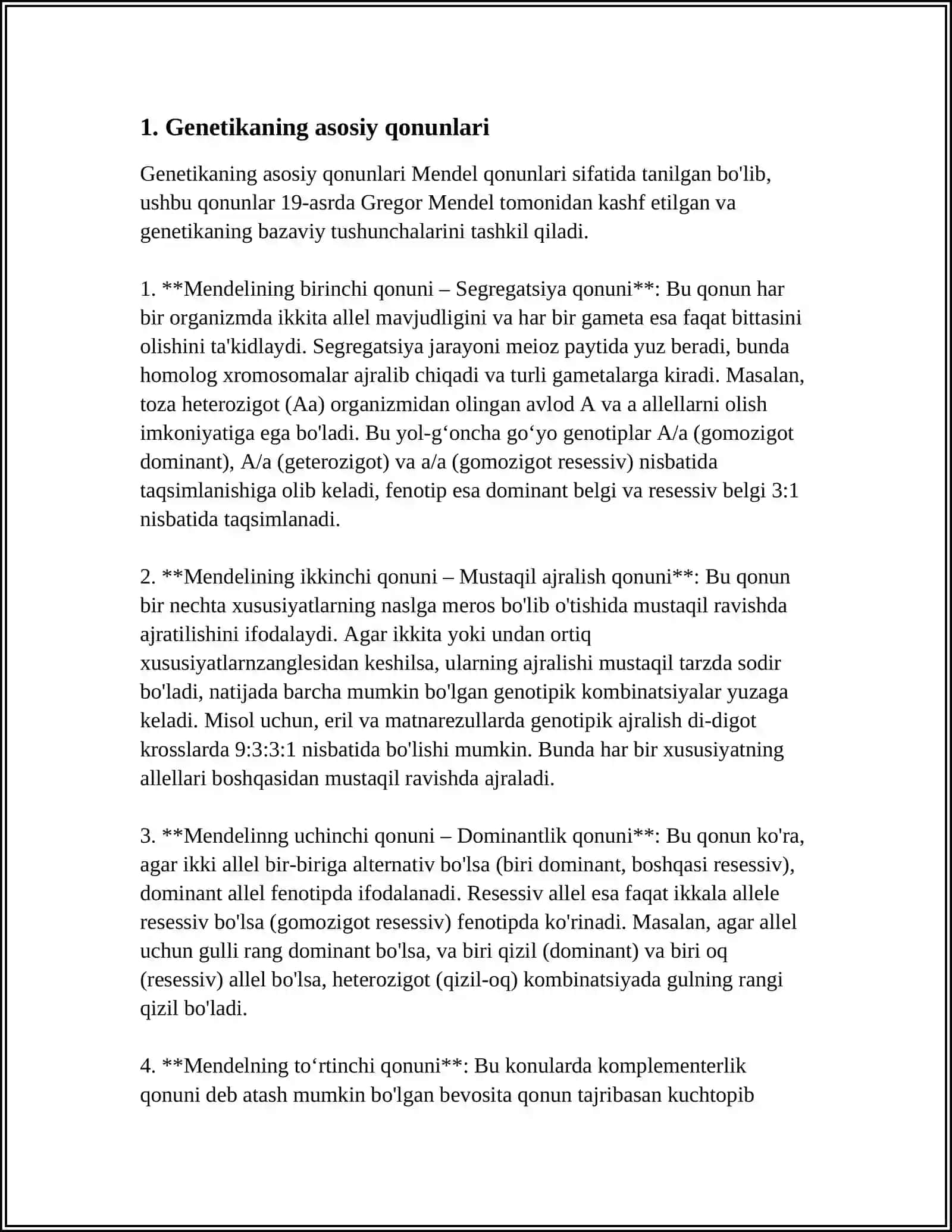 GENETIKA VA EVOLYUTSION TA’LIMOT 3