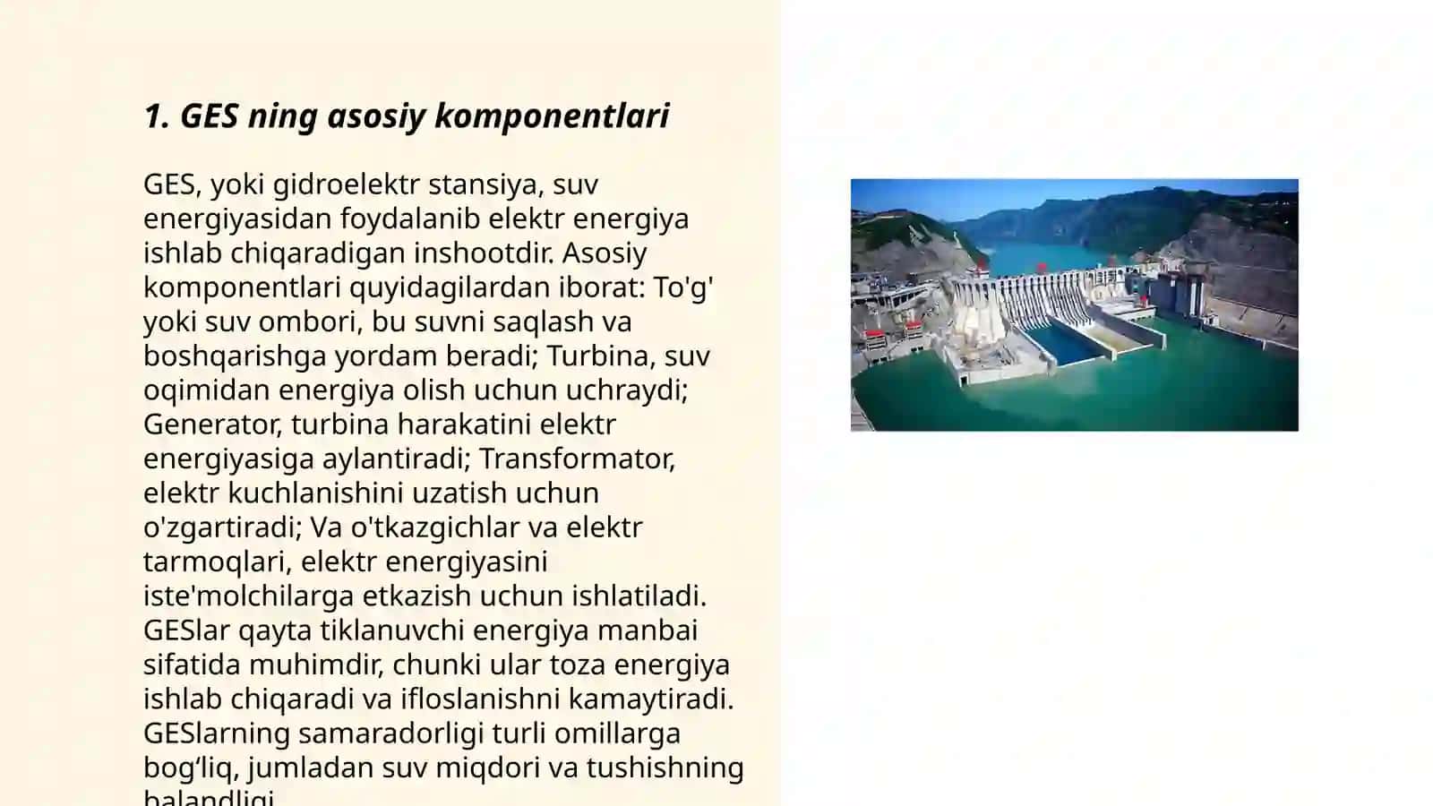 Oʻzbekistondagi GES lari ishlash prinsipi 3