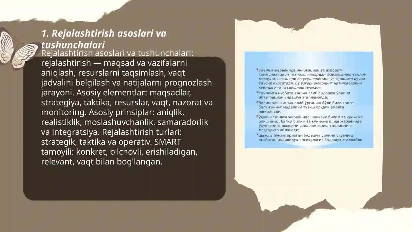 Rejalashtirish va xaflarni baholash 3