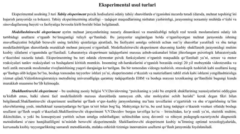 kasb tanlashda eksperimental tadqiqotlar 3