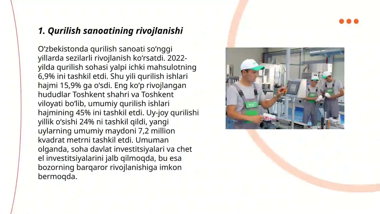 Qurilish ishlab chiqarishning konsentratsiyasi 3