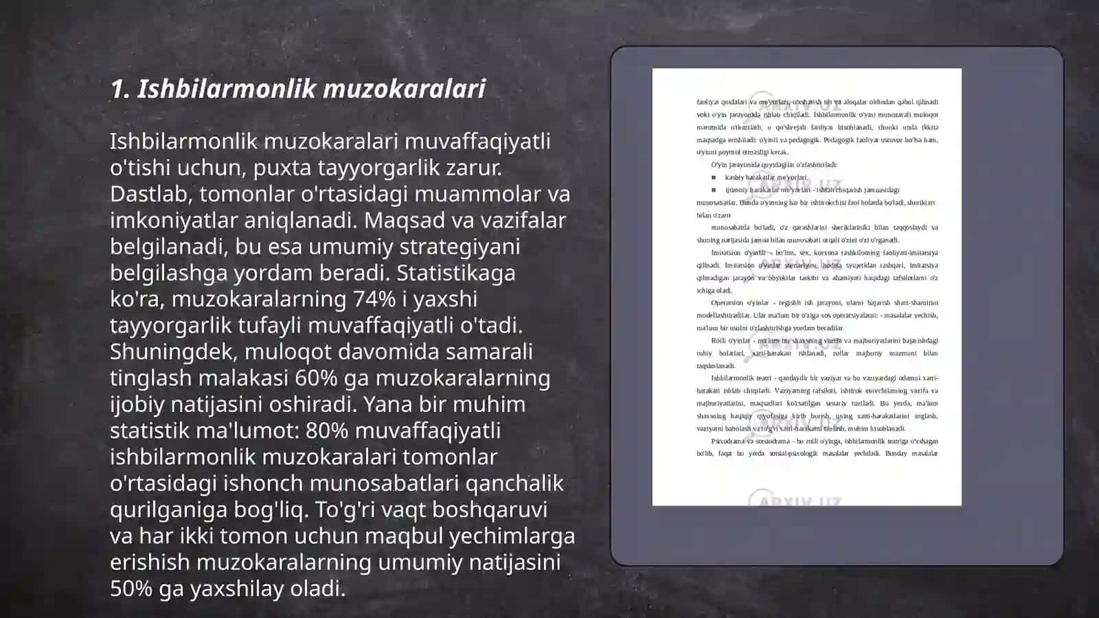 Ishbilarmonlik muzokaralari 3