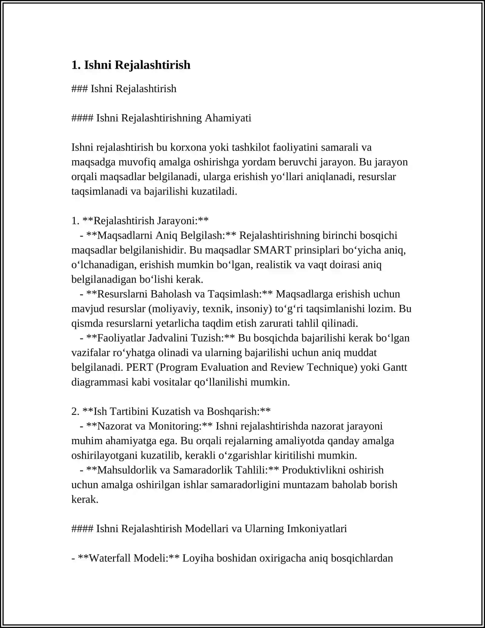 WORK ORGANIZATION AND RESPONSIBILITY 3