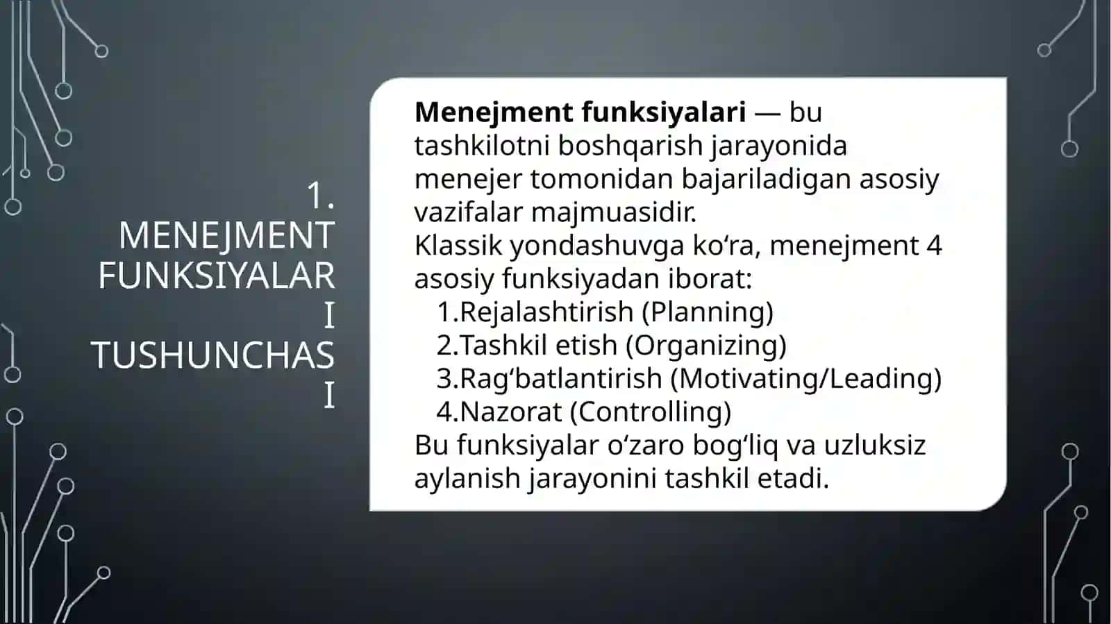 MENEJMENTNING ASOSIY FUNKSIYALARI 3
