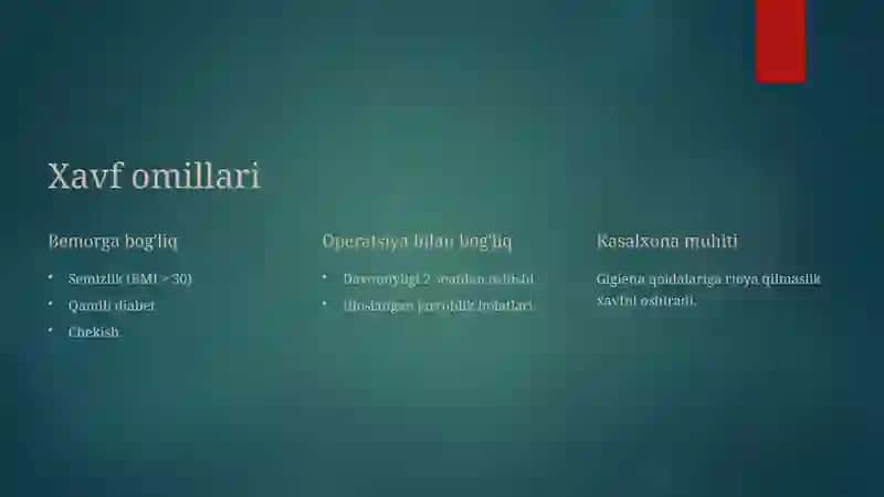 Jarrohlik infektsiyasi Umumiy ma'lumot 3