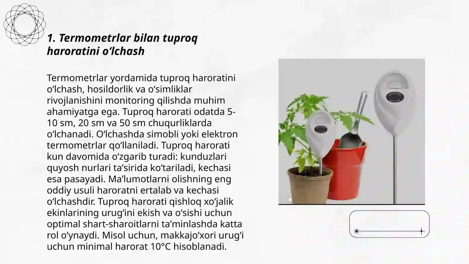 Termometrlar bilan tuproq haroratini oʻlchash 3