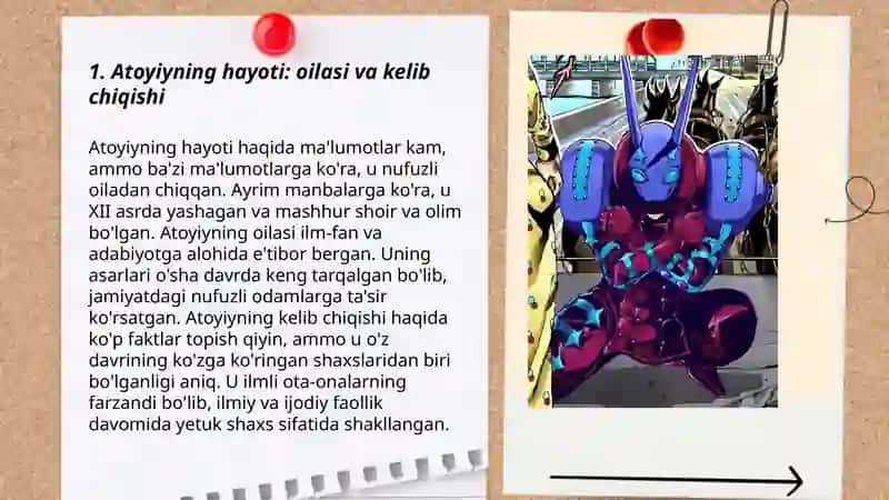 Atoyining hayoti va ijodi lirikasi haqida 3