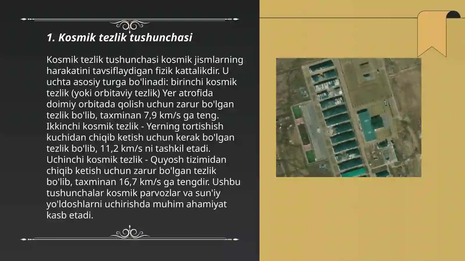 Kosmik tezliklar va suniy yoldoshlar 3