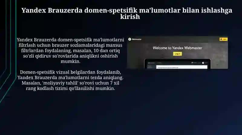 Yandex Brauzerda Domen-ga Xos Ma'lumotlar bilan ishlash 3