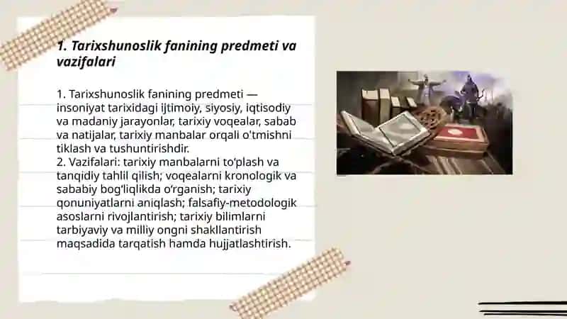 Tarixshunoslik fani va vazifasi 3