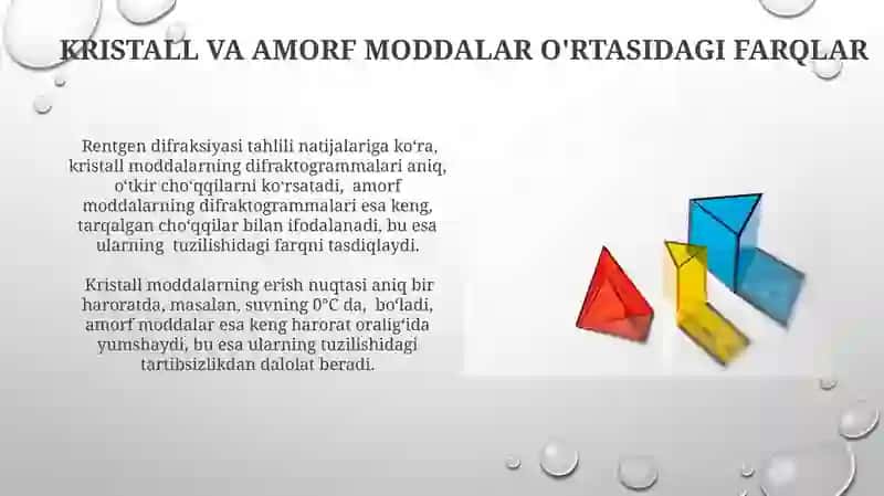 Qattiq jismlar: kiristal va amorf 3
