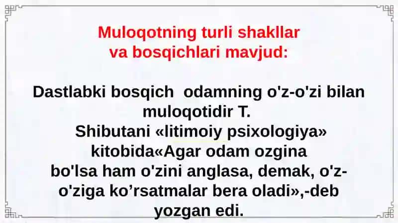 Muloqot va shaxslararo munosabat 3