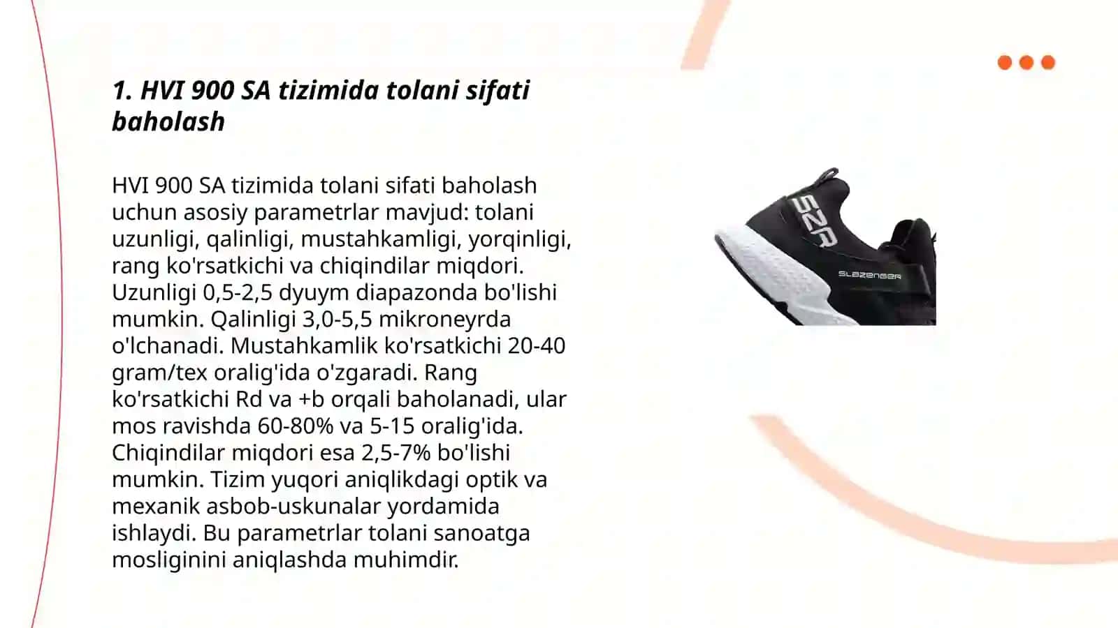 HVI 900 SA tizimida tolani baholash 3