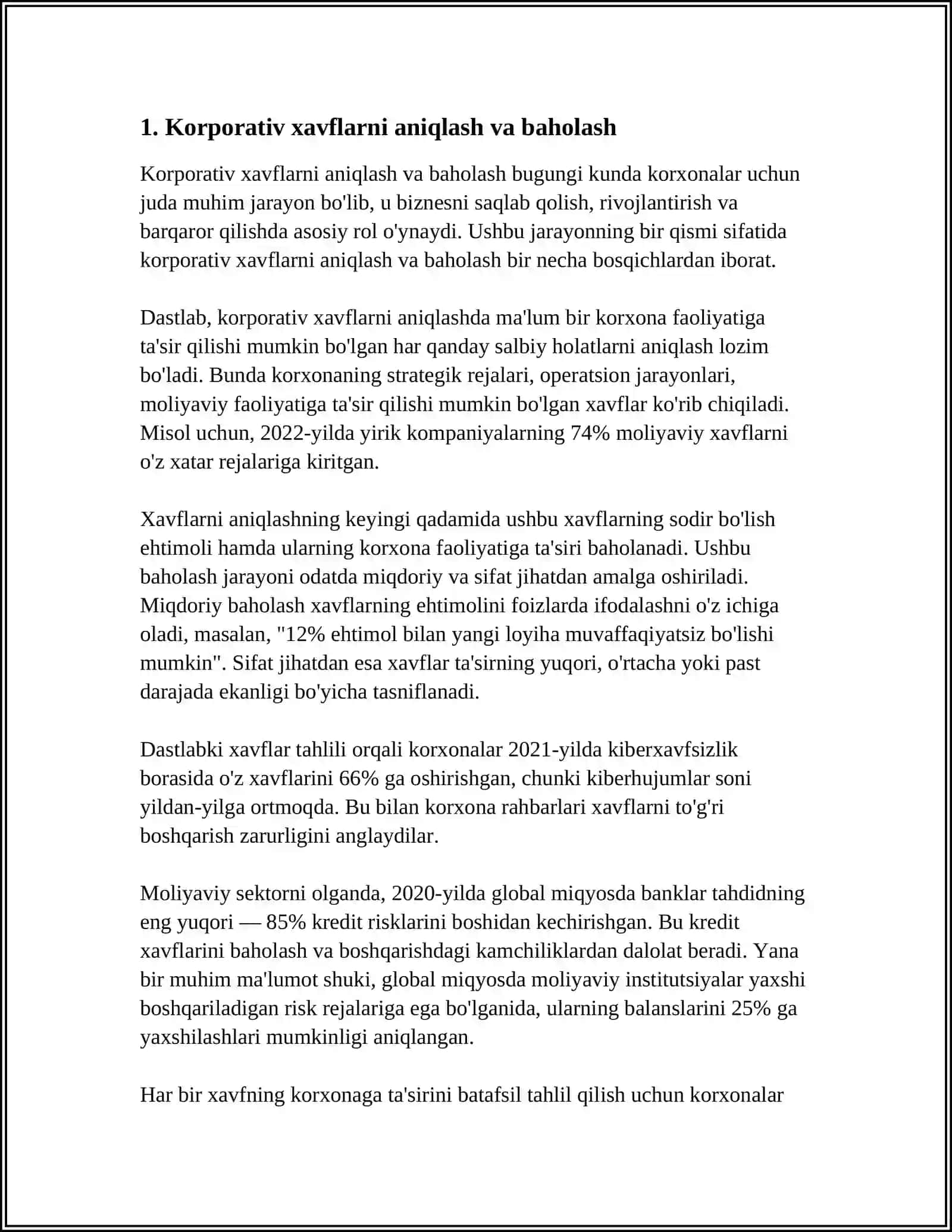 TASHKILOTDA EHTIMOLIY RISKLARNI BOSHQARISH 3