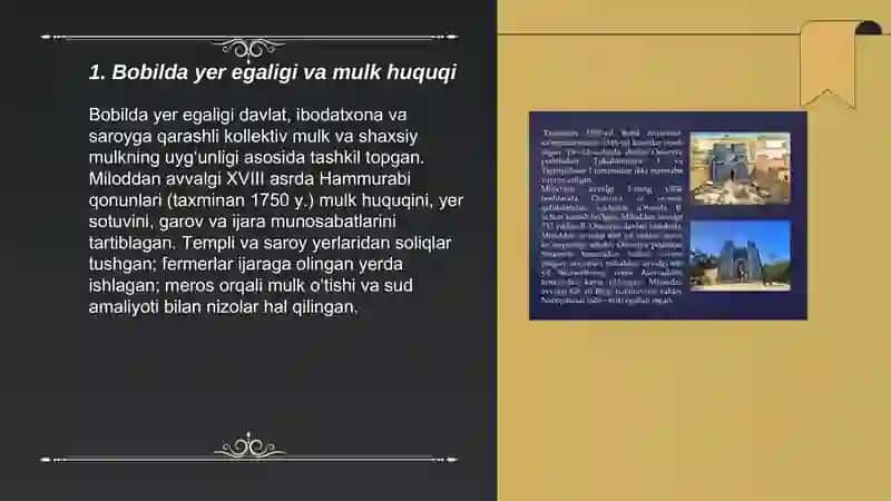 Bobil davlatining iqtisodiy g'oyalari 3