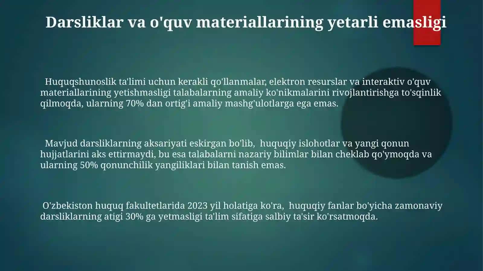 Huquq fanlarini oqitishda dolzarb muammolar va ularni hal qilish yollari 3