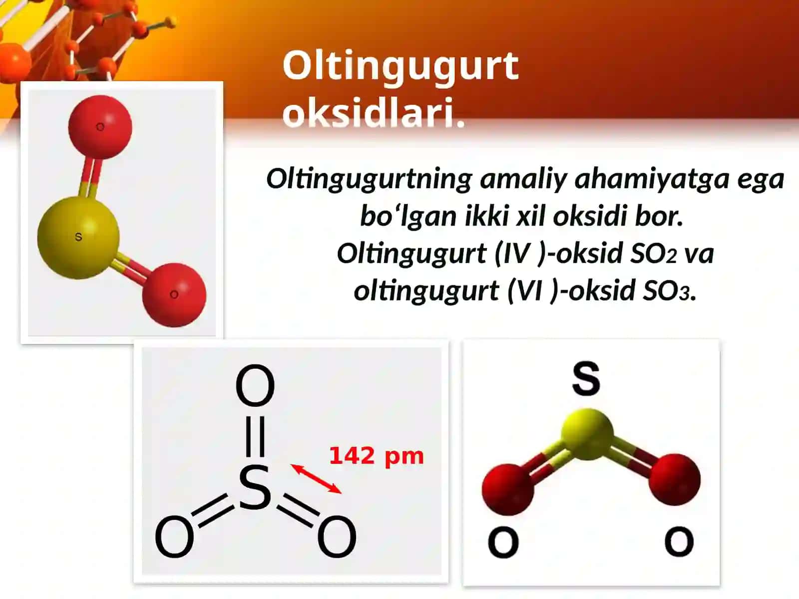 Oltingugurtnig kislorodli birikmalari 3