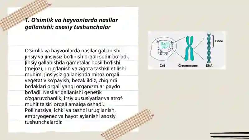 O'simlik va hayvonlarda nasllar gallanishi 3