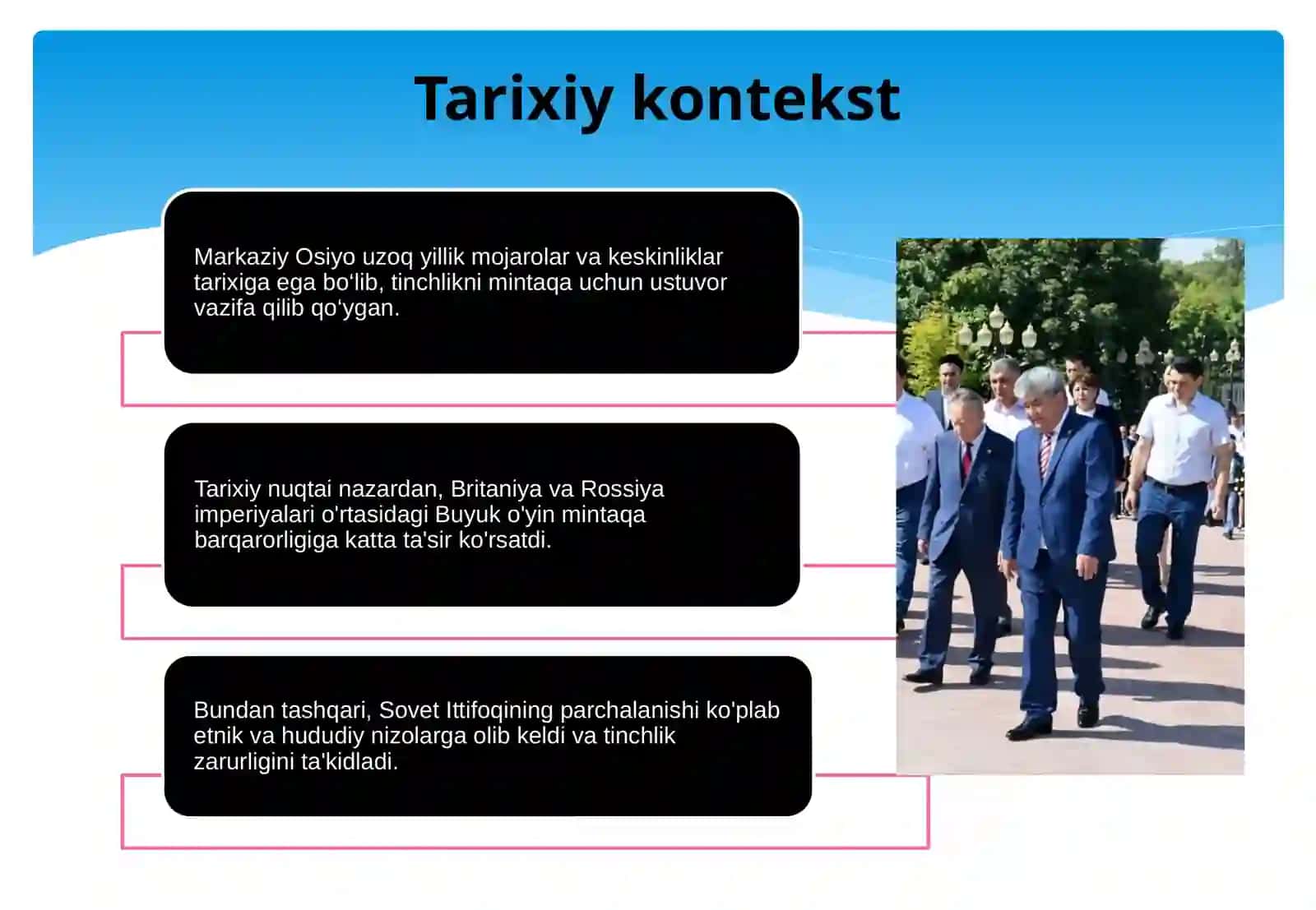 Markaziy Osiyoda tinchlik va barqarorlikni saqlashda O’zbekistonning o’rni 3