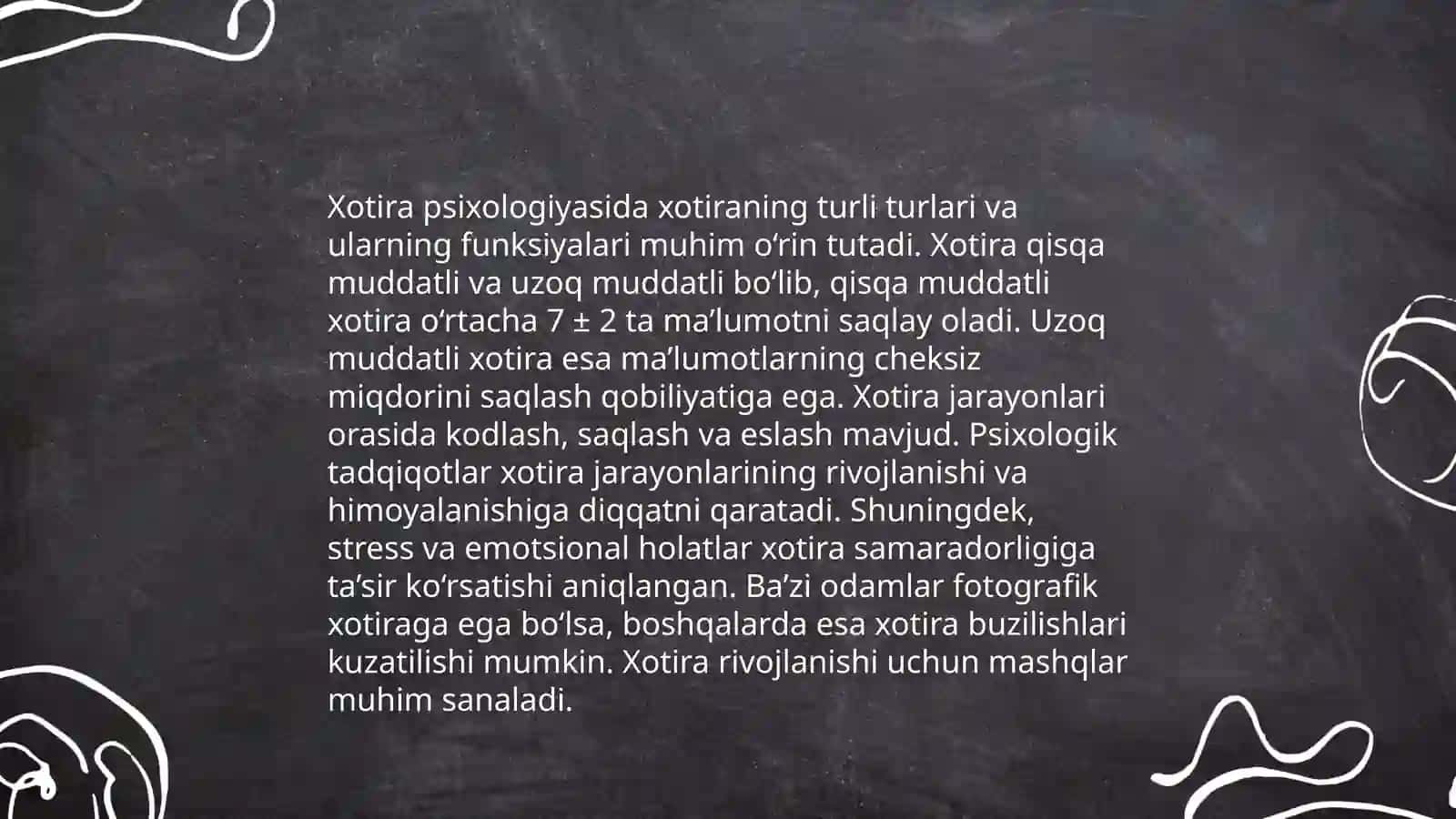 Umumiy psixologiyada xotira haqida tushuncha va uning nerv-fiziologik asosi 3