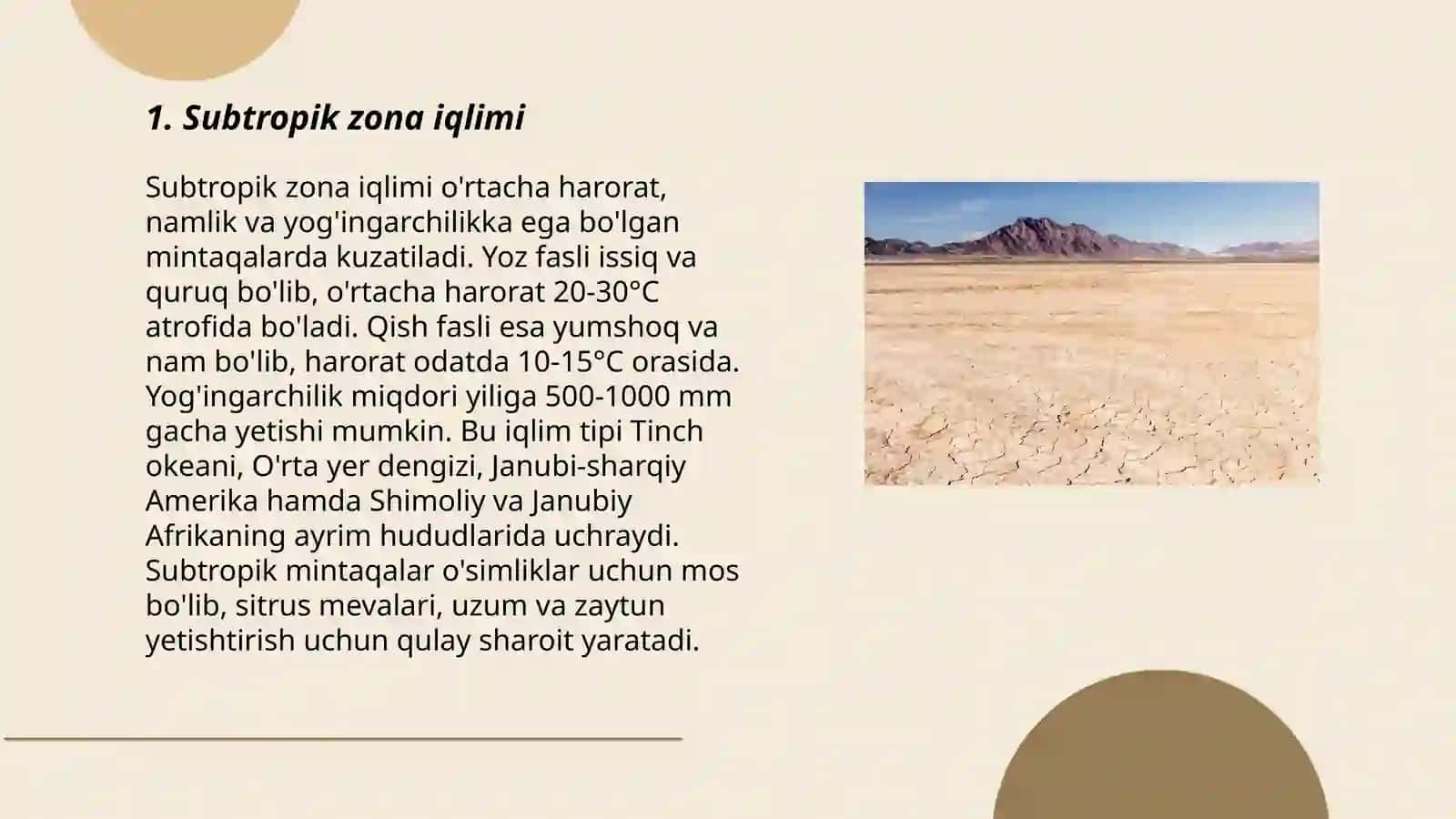 Subtropik zona cho'llari 3