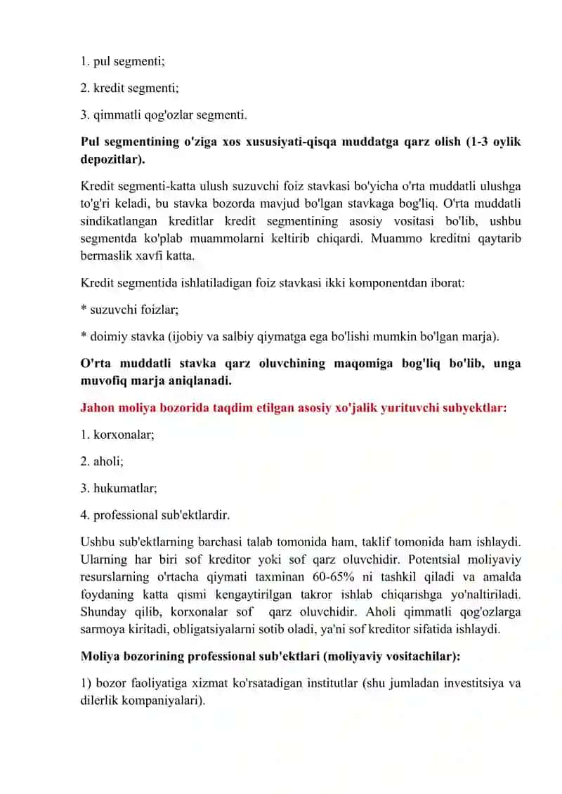 Jahon moliya bozori 3