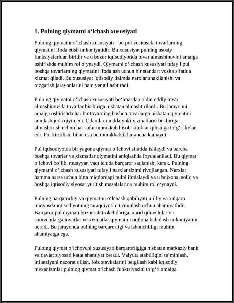 PULNING O'ZIGA XOS HUSUSIYATLARI 3