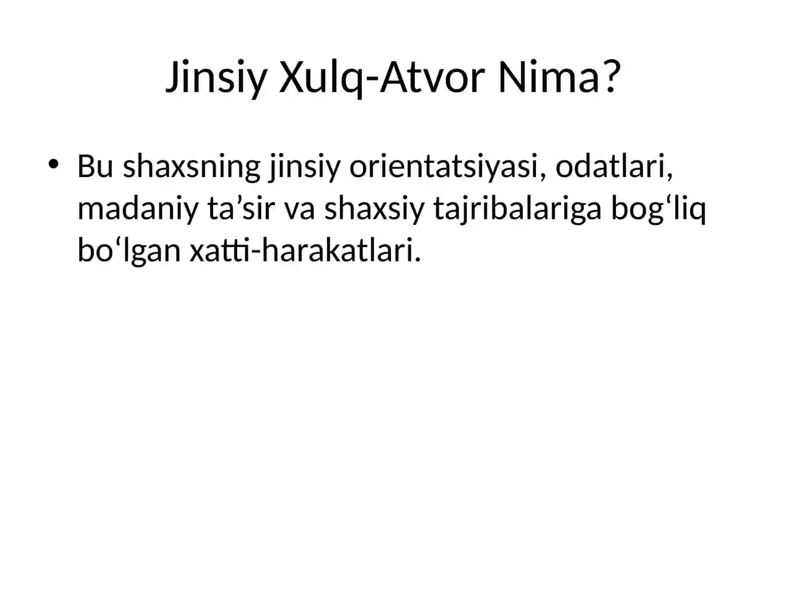 Shaxsning Jinsiy Xulq-Atvori 3