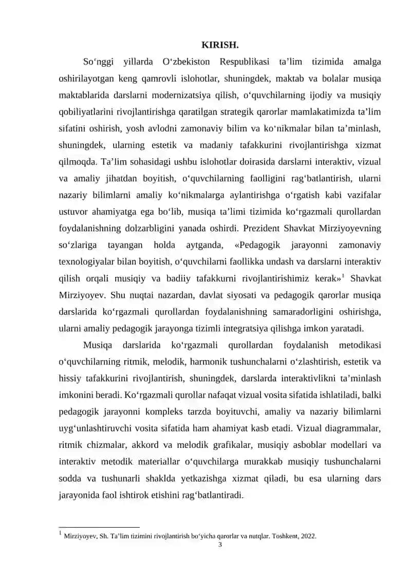 Musiqa darslarida ko’rgazmali qurollardan foydalanish metodikasi 3