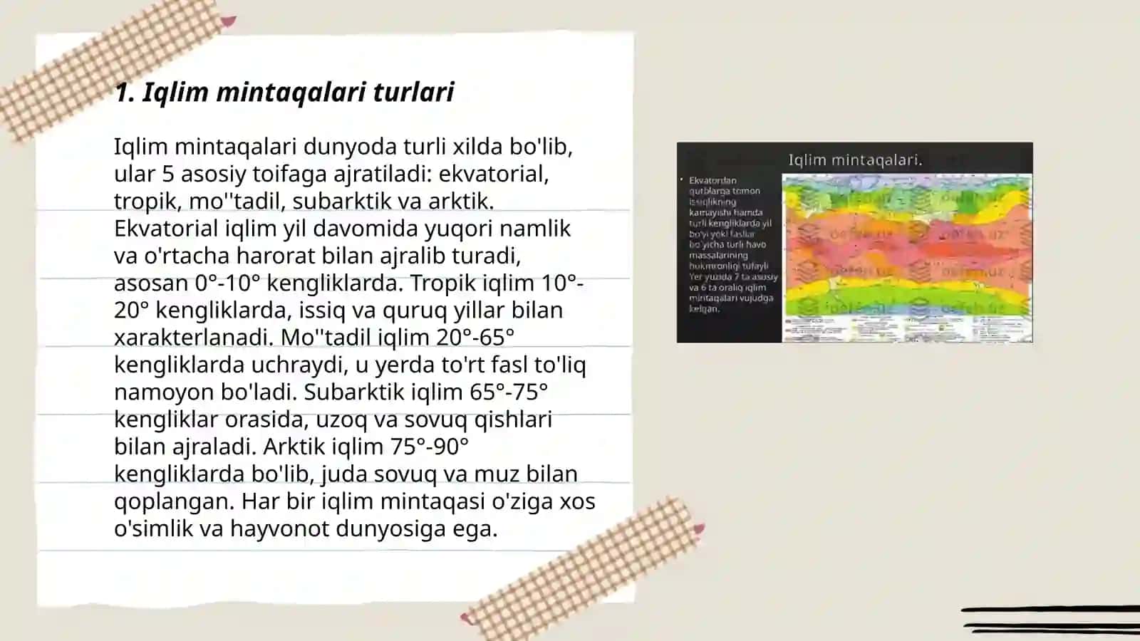 Iqlim mintaqalarining klafikatsiyasi 3
