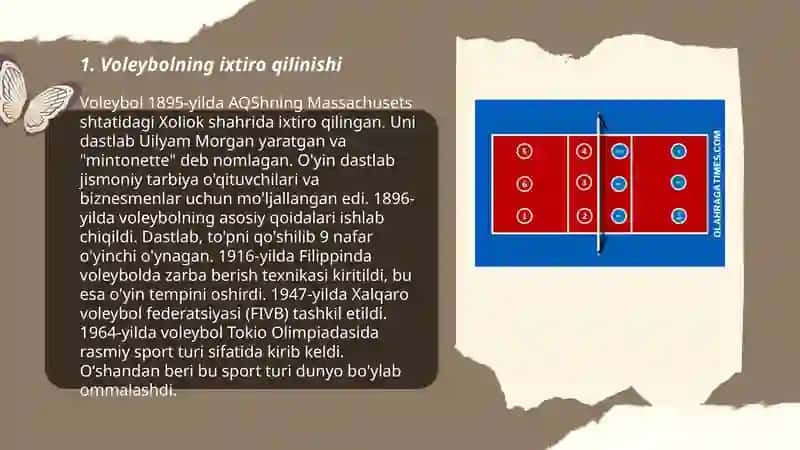Voleybol o‘yinning paydo bo‘lishi va rivojlanish tarixi 3