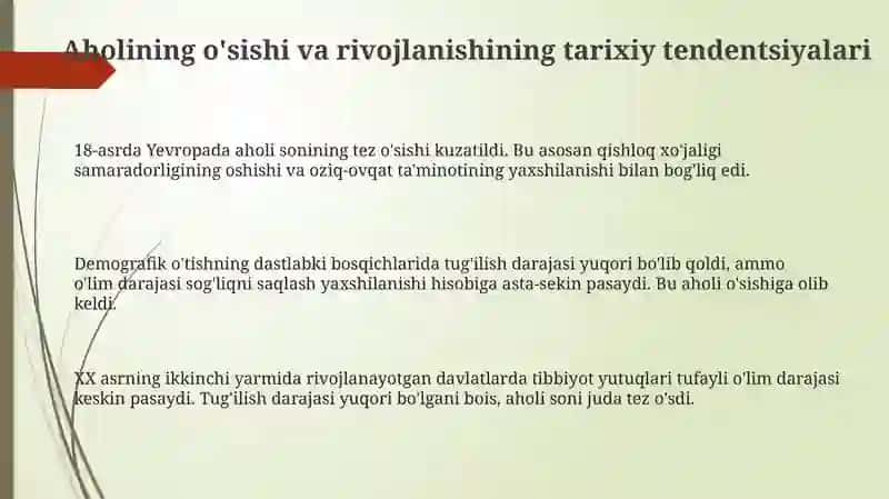 Aholi sonining oʻsishi va taraqqiyot 3
