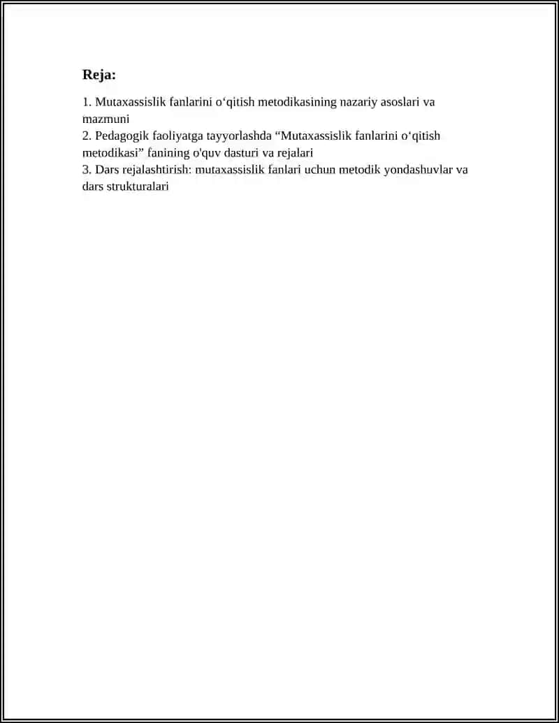 MUTAXASISLIK FANLARINI ÕQITISH METODIKASI 3